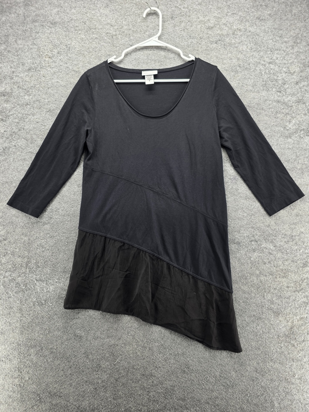 Soft Surroundings Tunic Dress Womens Small Asymmetric Hem 3/4 Sleeve